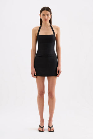 Carey Linen Top - Black