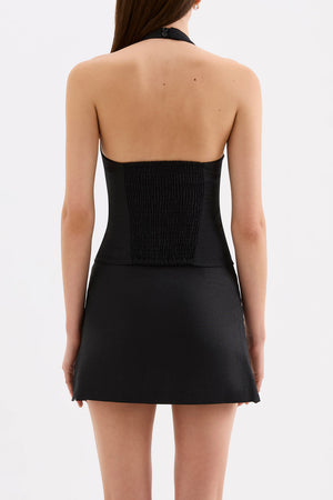 Carey Linen Top - Black