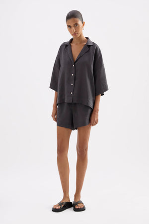 Lounge Linen Short - Coal