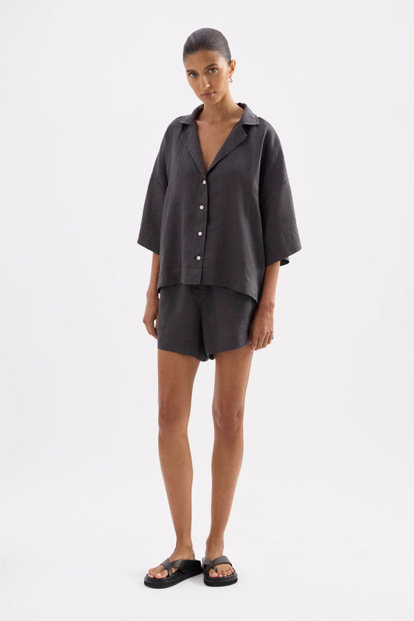 Lounge Linen Short - Coal