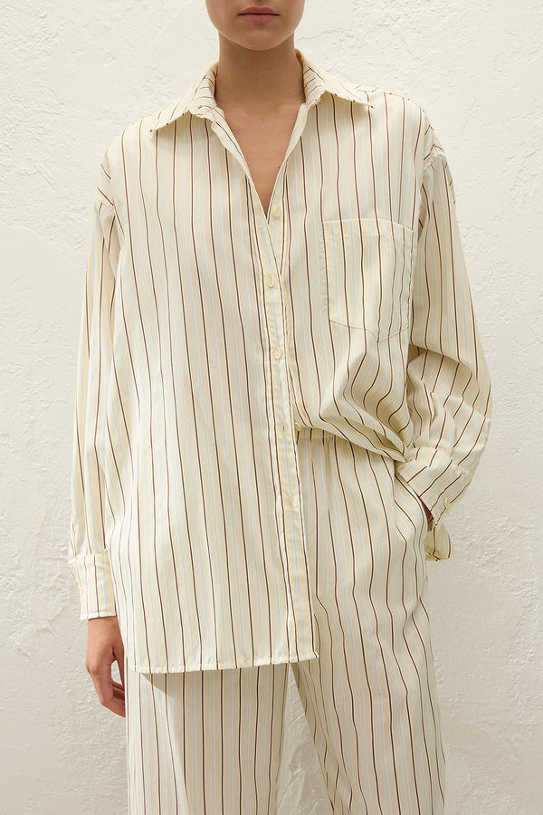 Angelo Shirt - Fiori Stripe Lemon