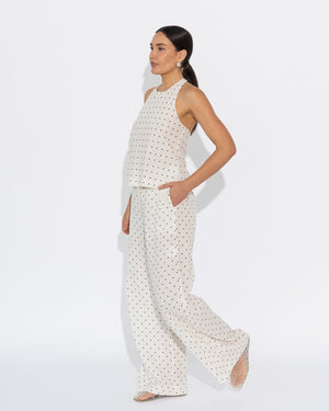 Sedona Pant - Vanilla/Black Polka Dot