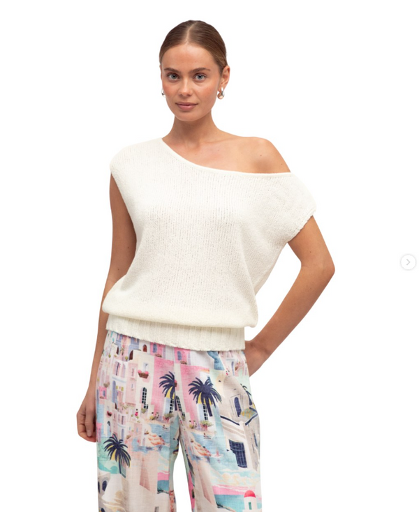 Boat Neck Knit Top