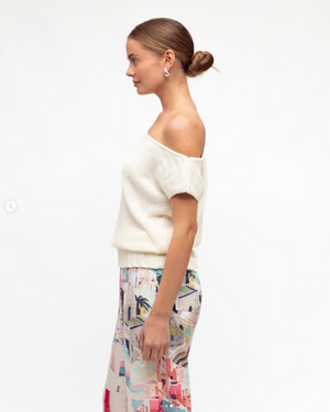 Boat Neck Knit Top