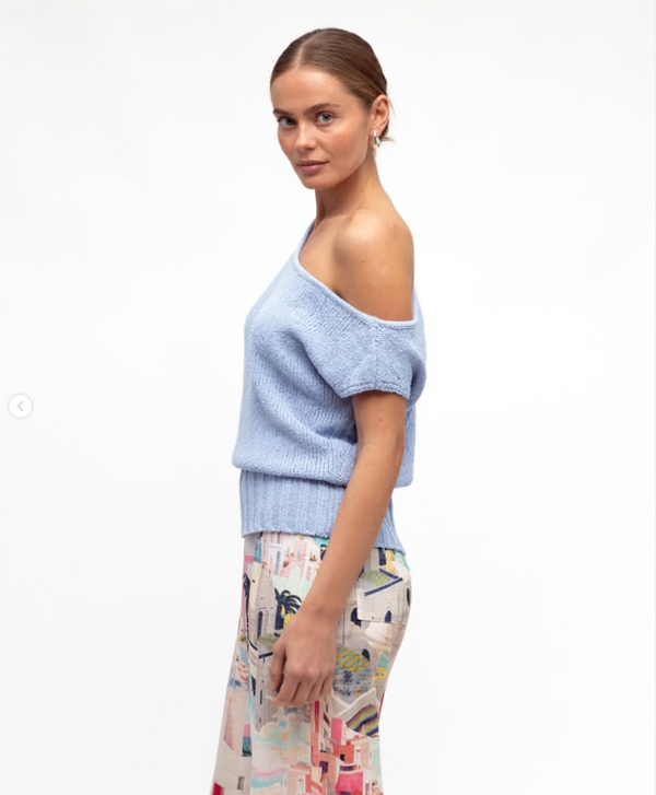 Boat Neck Knit Top