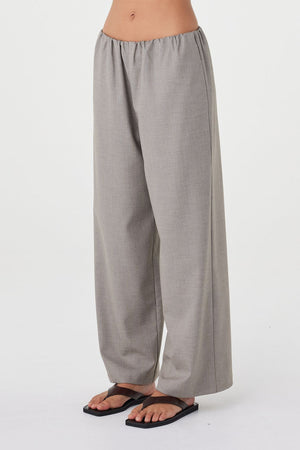 Annika Pant Taupe Blue Pinstripe
