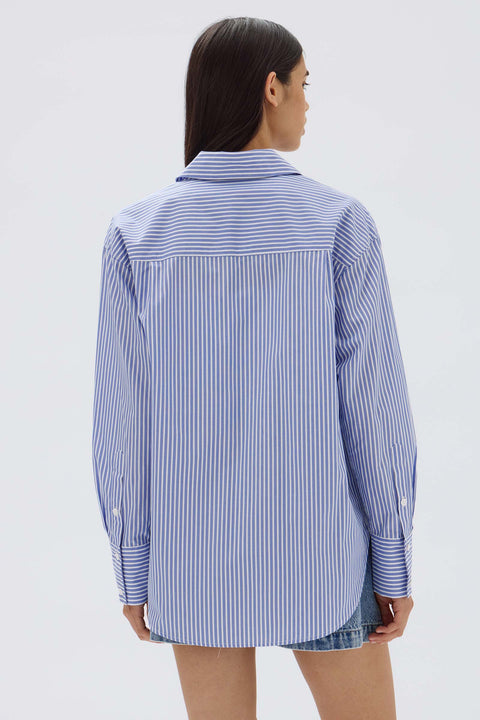 Signature Poplin Shirt Blue White Stripe