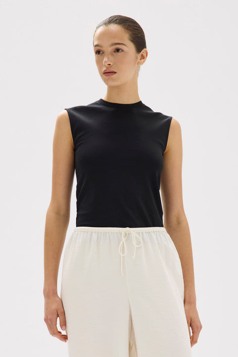 Soleil Cotton Tank Balck