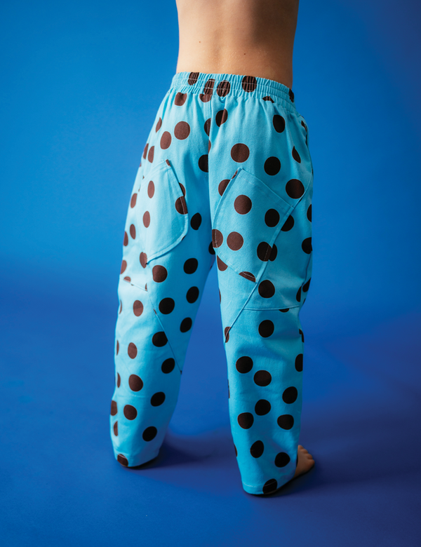 Pocket Pants - Blue Polka