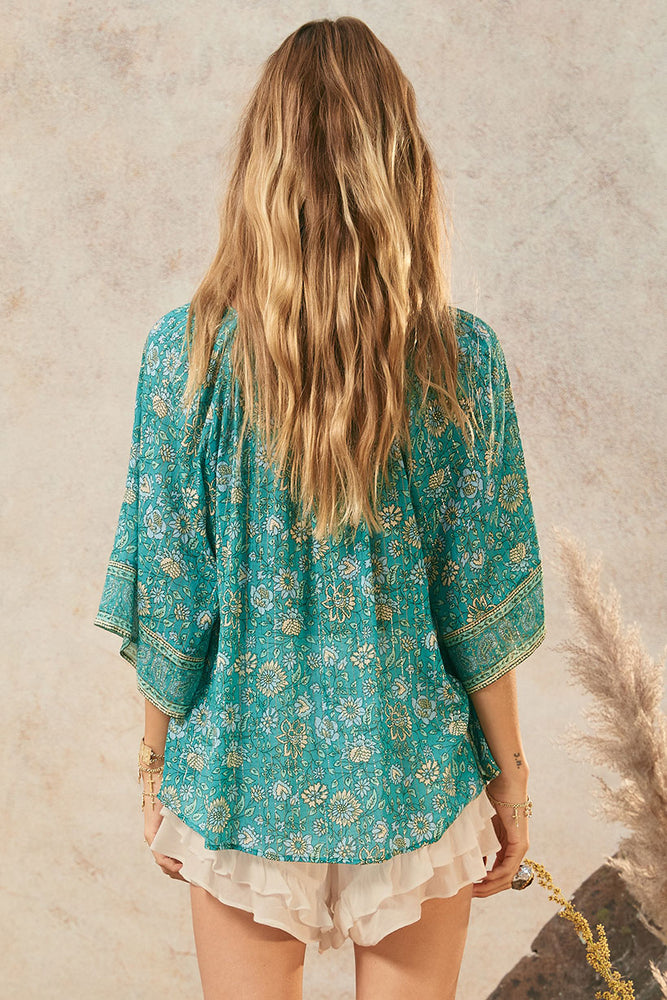 Elysian Short Sleeve Blouse - Jade