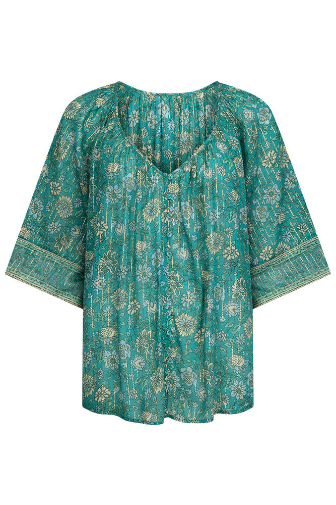 Elysian Short Sleeve Blouse - Jade