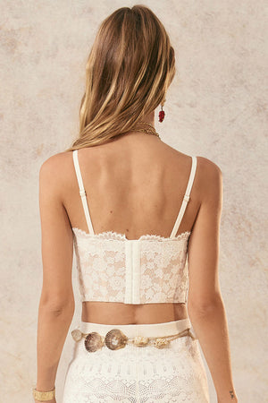 Lux Lisbon Lace Bustier - Vintage Cream