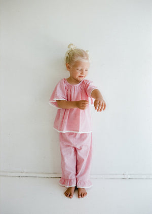 Penny Blouse - Strawberry Gingham