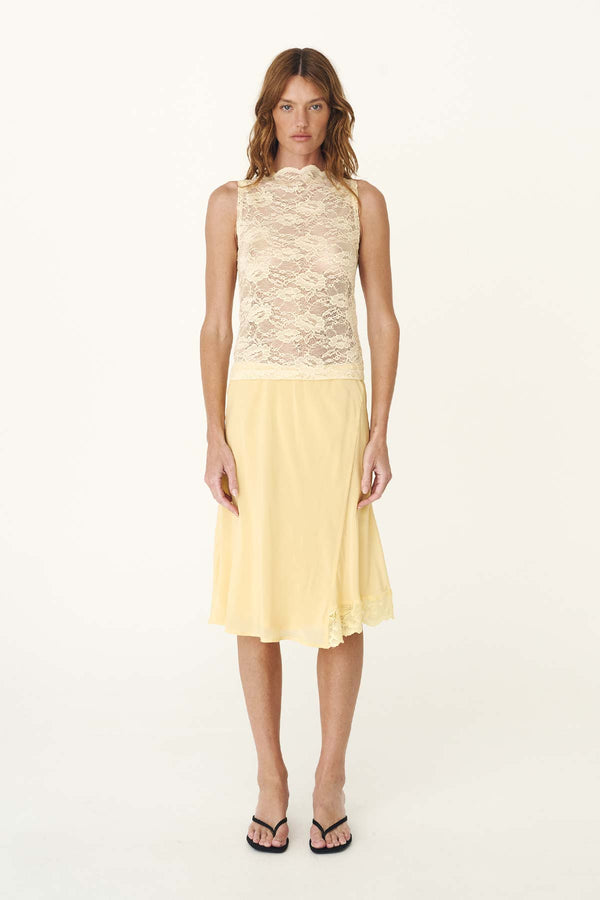 Tonya Rose Lace Tank - Butter Creme