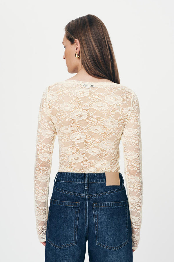 Tonya Rose Lace Top-Butter Crème