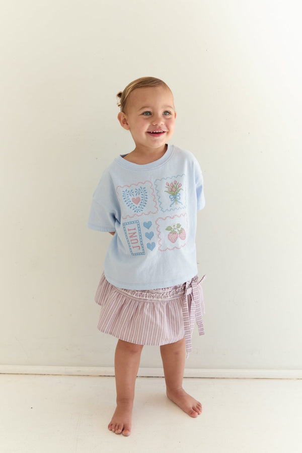 Patchwork Tee - Sky