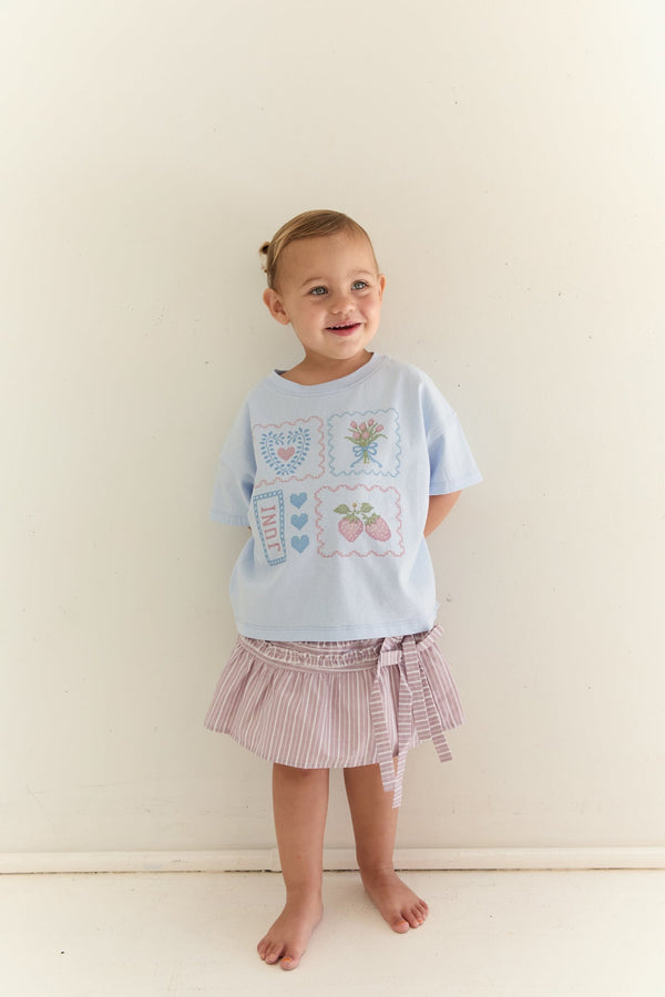 JNR Annika Skirt Rosa Stripe