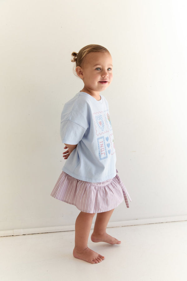 JNR Annika Skirt Rosa Stripe