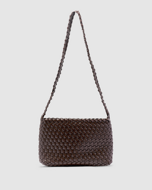 Luca Woven Crossbody - Chocolate