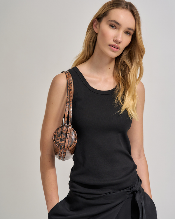 Brooke Mini Barrel - Brunette Python