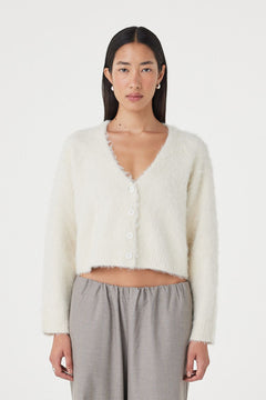 Liora Fluffy Cardigan - Cream