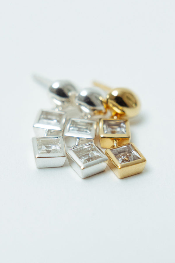 Veer Topaz Earrings - Silver