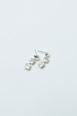 Veer Topaz Earrings - Silver