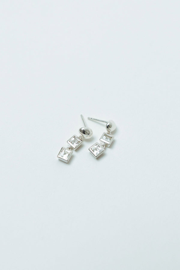 Veer Topaz Earrings - Silver