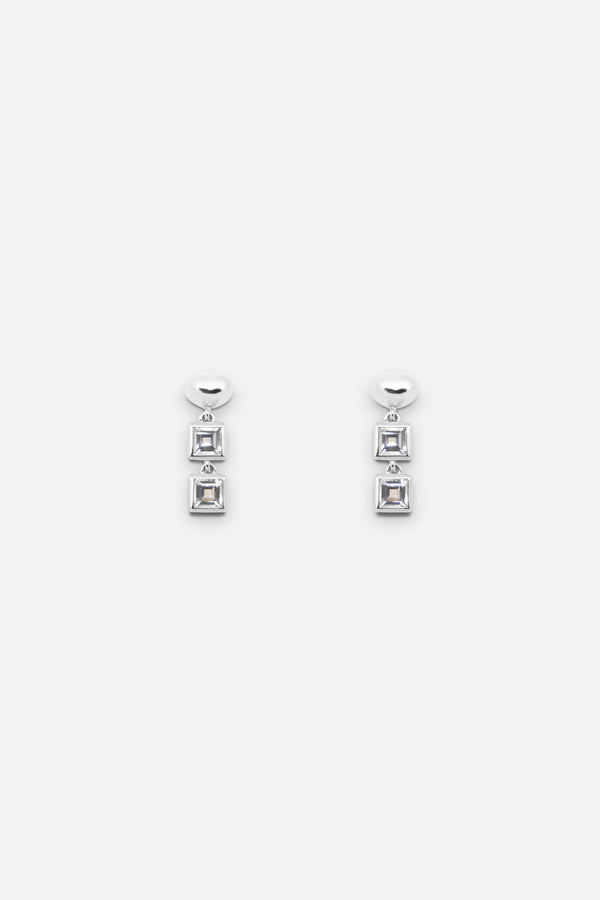 Veer Topaz Earrings - Silver