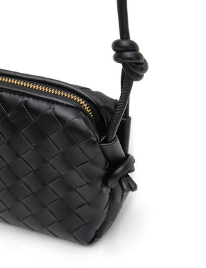 Woven Dumpling Bag - Black