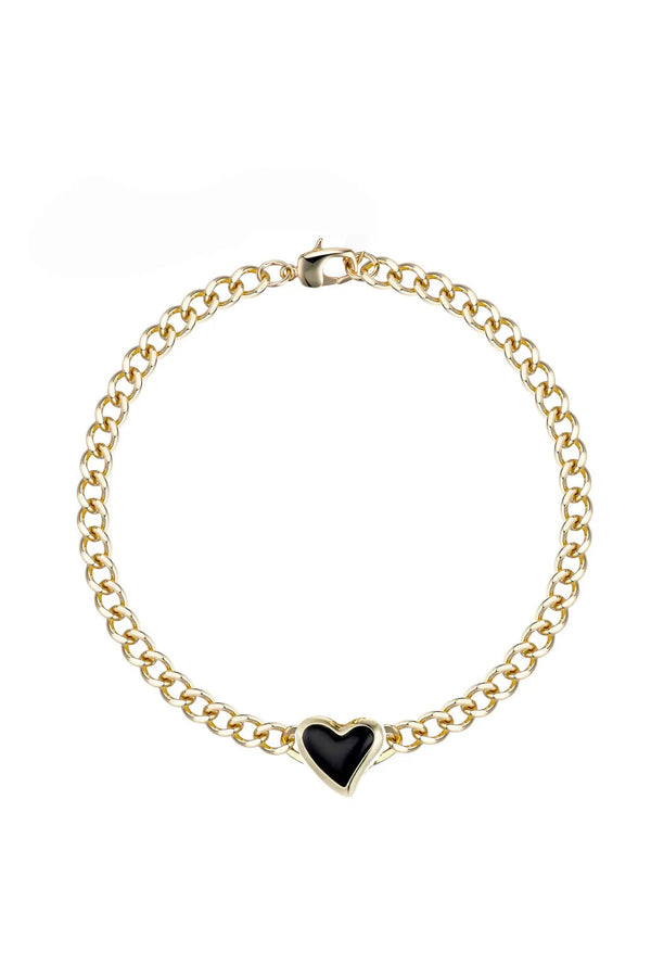 Whitney Heart Choker - Onyx