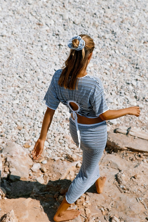 Knit Tie Tee - Blue Pin Stripe