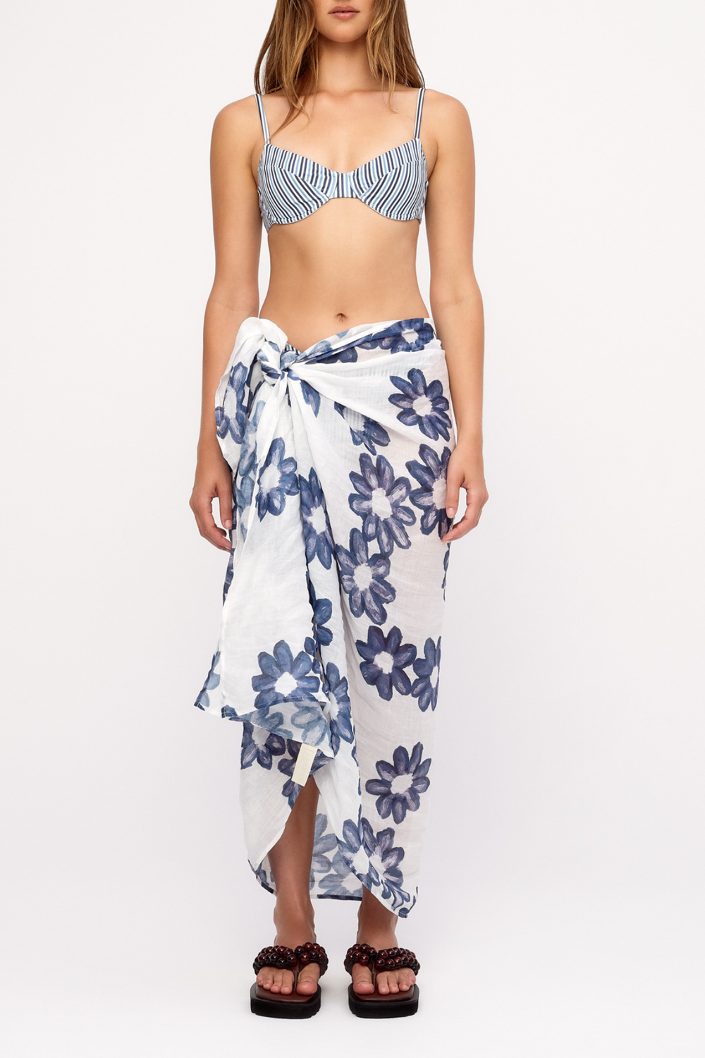 Ramie Sarong - Blue Flower