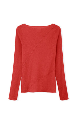 Panelled Knit Top - Red