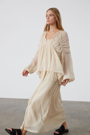Stone Sheer Textured Blouse