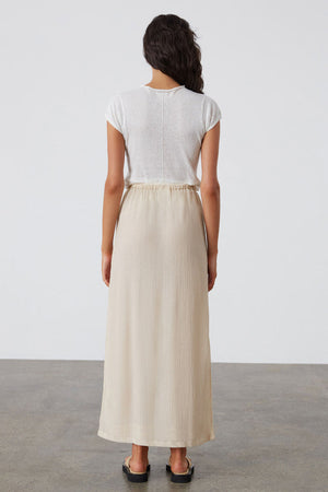 Stone Sheer Textured Maxi Skirt