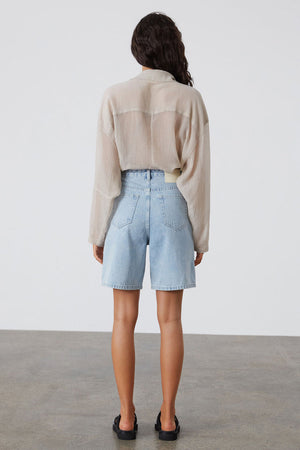 Light Wash Recycled Cotton Walk Short