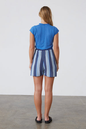 Ocean Blue Cotton Blend Knit Top