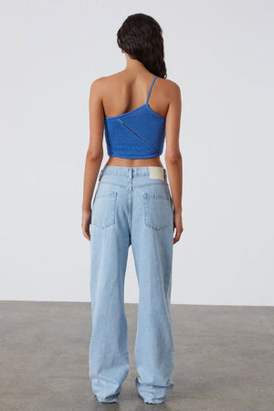 Light Wash Recycled Cotton Mid Rise Jean