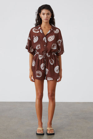 Cocoa Swirl Sheer Textured Shirt