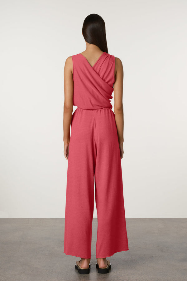 Cotton Blend Knit Pant - Berry