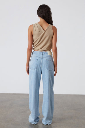 Light Wash Recycled Cotton Mid Rise Jean