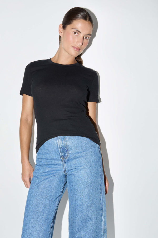 Rib Hemp Jersey Tee - Black