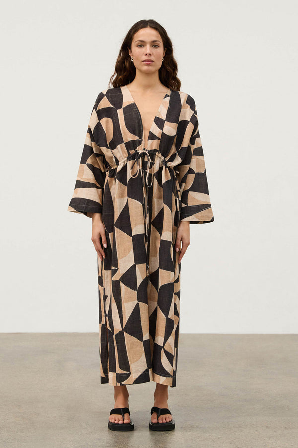 Mosaic Linen Blend Dress