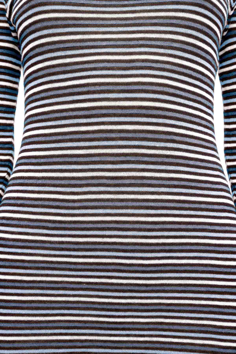 Knit Mini Dress - Blue Pin Stripe