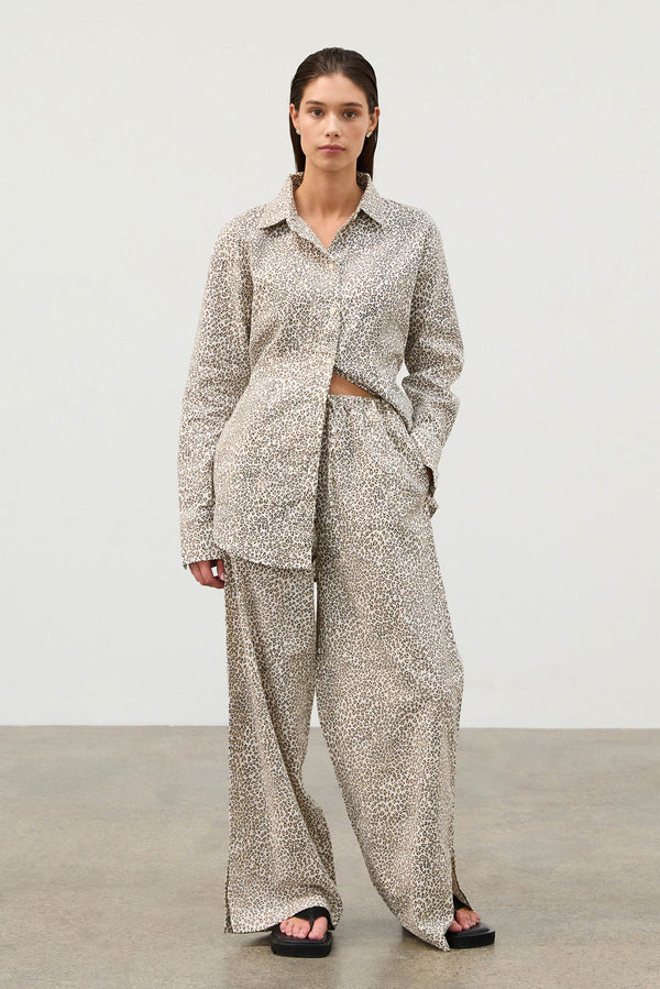 Micro Leopard Hemp Blend Pant