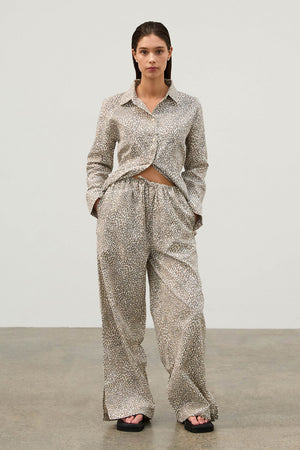 Micro Leopard Hemp Blend Pant