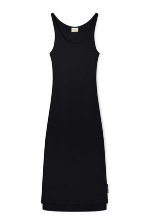 Rib Hemp Jersey Midi Dress - Black