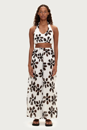 Cotton Pant - Chocolate Flower