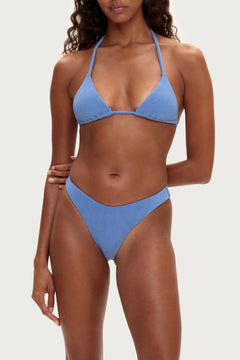 Towelling Triangle Top - Blue